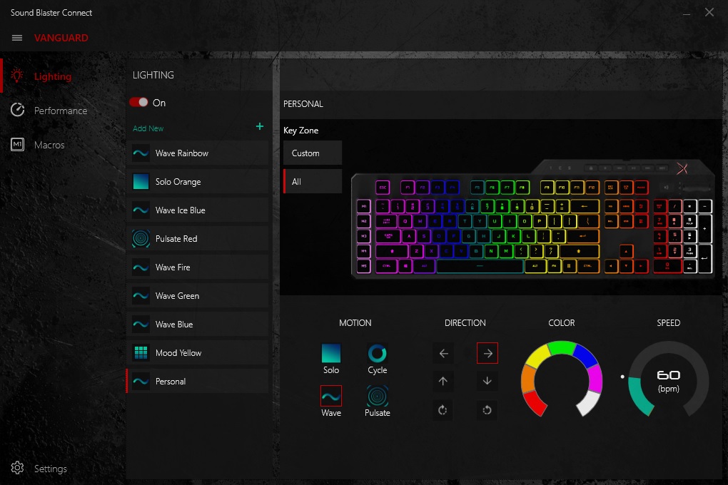 Creative Sound Blasterx Vanguard K08 Review Software Lighting